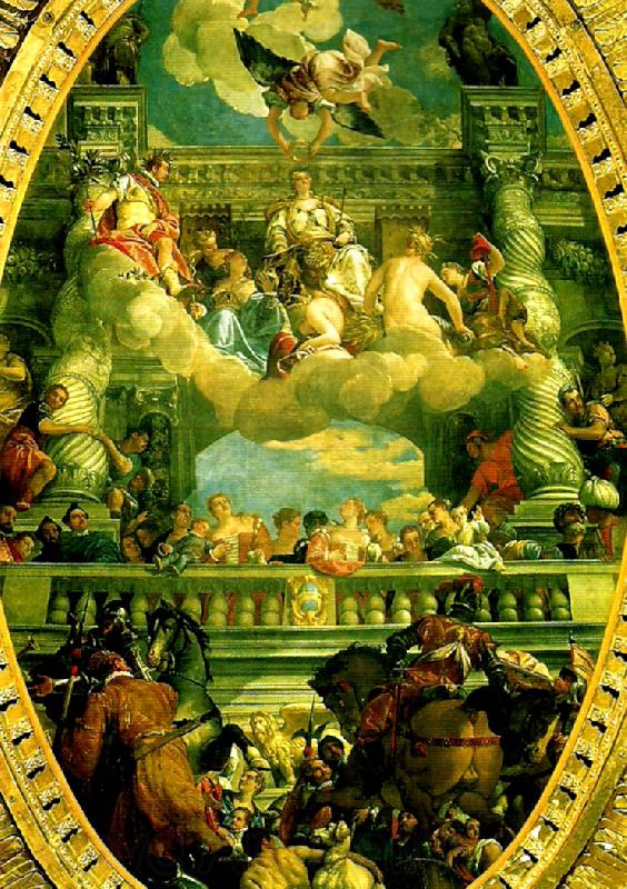 Paolo  Veronese venice triumphant Norge oil painting art